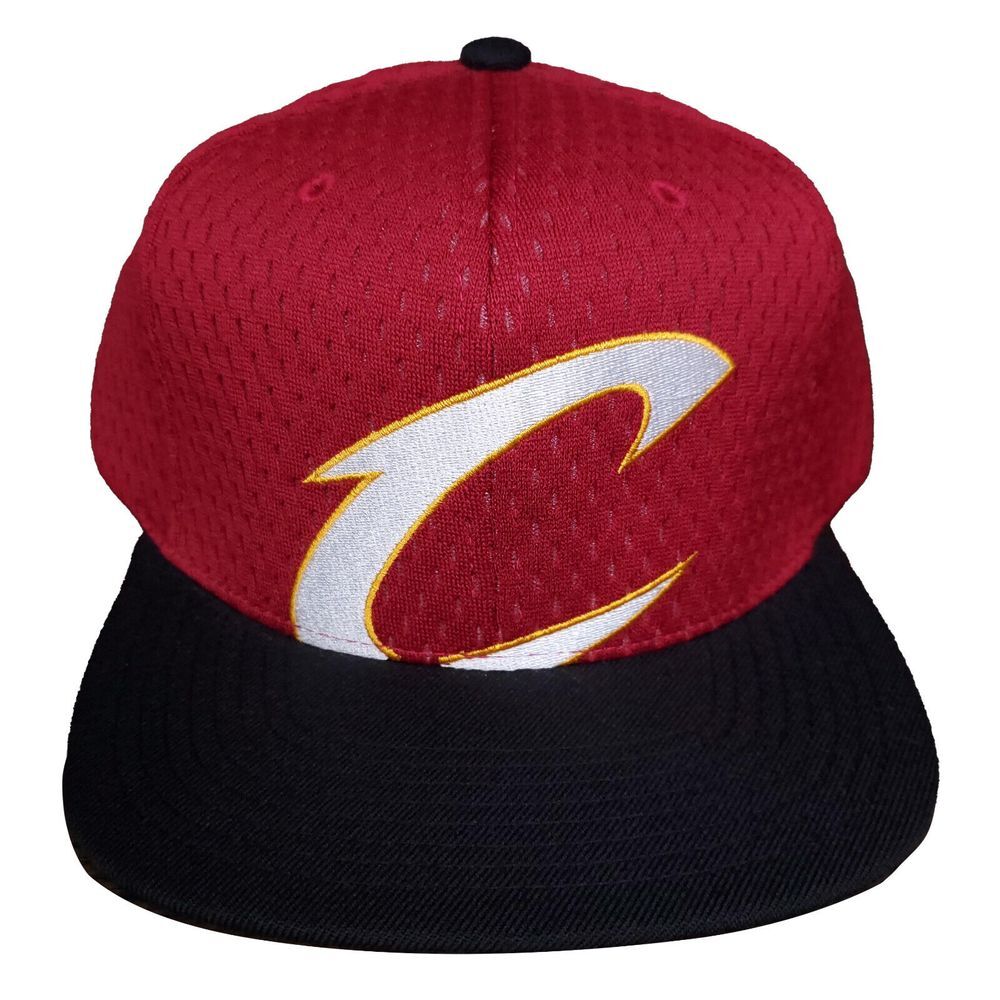 Cleveland Cavaliers Mitchell & Ness NBA Snapback Hat Cap‎ Maroon Black Bill New